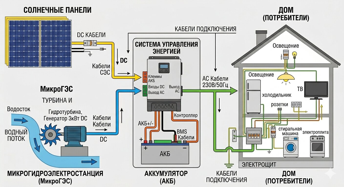 Схема гибридной системы